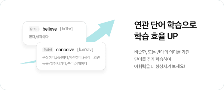 연관 단어 학습으로 학습 효율 UP.
