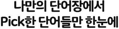 나만의 단어장에서 Pick한 단어들만 한눈에